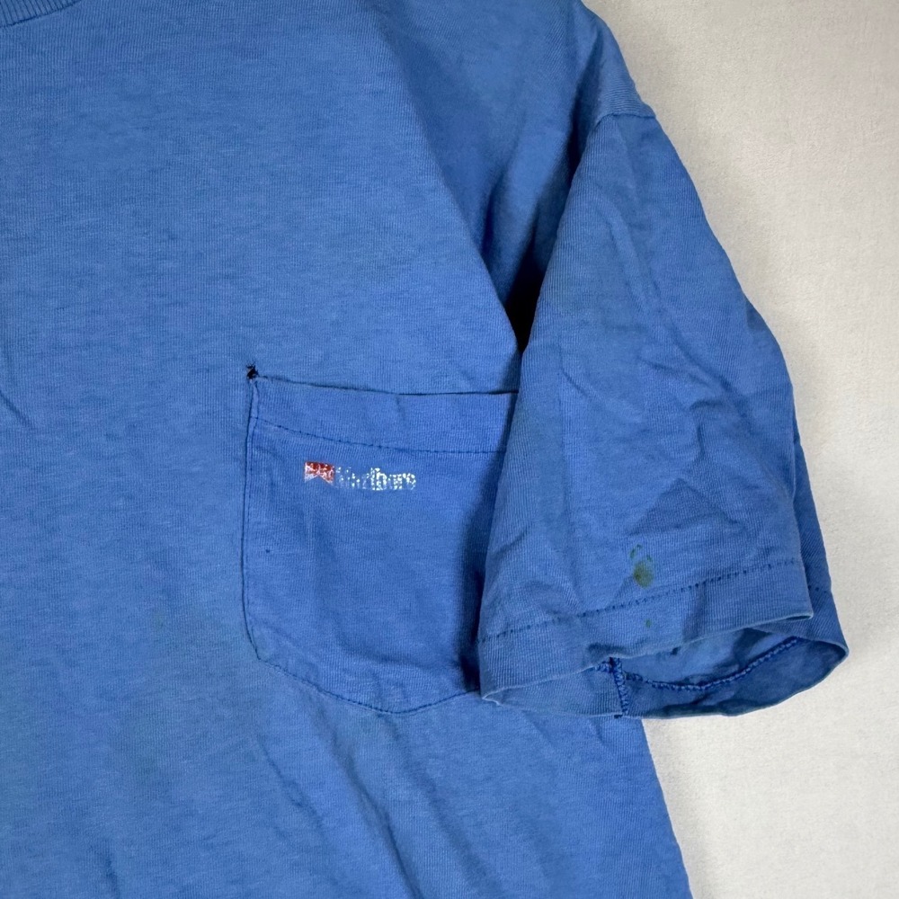 Vintage Blue T Shirt Cactus Graphic Print Pocket Tee Mens XL Oneita Power T - Picture 3 of 8